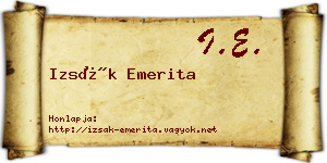 Izsák Emerita névjegykártya